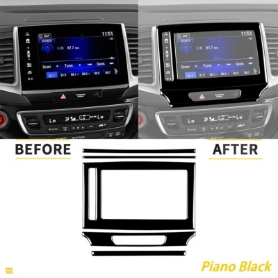 Черная отделка рамы центрального дисплея управления для пианино для Honda Ridgeline Pilot - Изображение 1 из 4