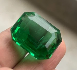 55 Cts Natural Green Emerald Emerald Cut Certified Colombian Loose Gemstone - Picture 1 of 6