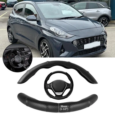 Steering Wheel Cover Protector Carbon Non-Slip For Hyundai i10 i20 i30 i40 ix20 - Image 1 of 4