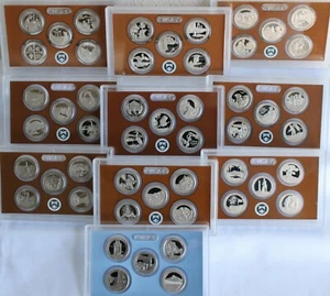 2010 S thru 2019 America the Beautiful Proof ATB 10 Set 50 Coin Park Quarter Lot - Picture 1 of 12