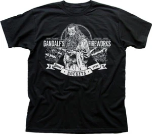 LOTR Gandalf inspired  Fireworks black cotton t-shirt 9891 - Picture 1 of 2