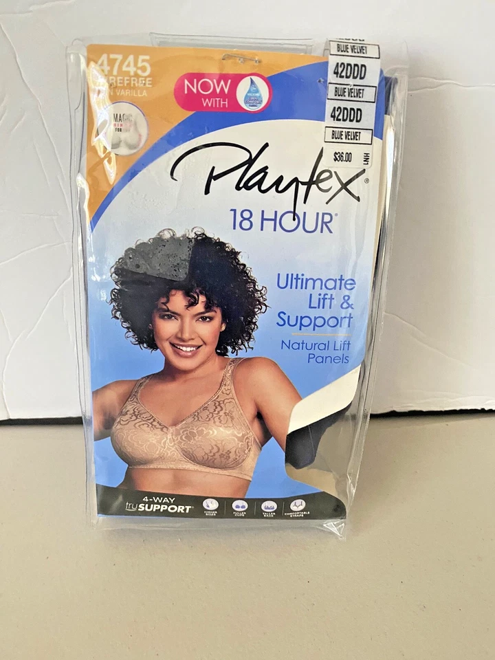 New Playtex 18 Hour Ultimate Lift Support Full Figure Bra 42DDD 4745 Blue Velvet - Image 1 of 1
