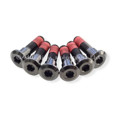 6x Triumph Daytona 900 Black Titanium Rear Disc Rotor Bolts with Threadlock - Изображение 1 из 3