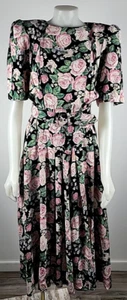 Vintage 80er Jahre E.D. Michaels Melanie Drucker Cottagecore Kleid mit Blumengürtel Gr. 7-8 - Bild 1 von 3