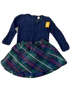 Gymboree girls Christmas Skirt with Navy Sweater Size 8 - Picture 1 of 2
