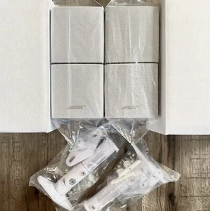 2 Bose Mint Double Cube Speakers & Mounts White DoubleShot Lifestyle Acoustimass - Picture 1 of 15