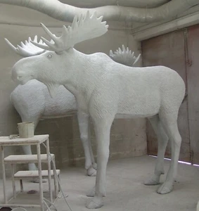 Elch lebensgroß 3D😉 Skulptur HAEIGEMO Figur Deko Bulle Kuh Hirsche Jagt Tiere - Picture 1 of 4