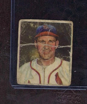 1950 Bowman Baseball Card #35 Enos Slaughter, St. Louis Cardinals, HOF, Poor - Image 1 of 2