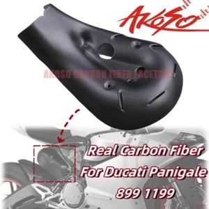 Carbon Fiber For Ducati Panigale 899 1199 Exhaust Heat Shield Cover Fairing - Picture 1 of 23