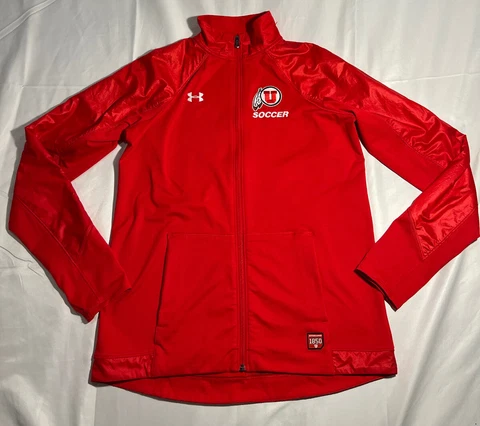 Under Armour Coldgear Utah Utes Soccer Team Issue Jacket Red Women's Small NICE Cover
