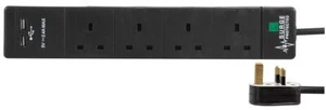 Pro Elec 4 Way 2 USB Surge Protected Extension Lead, 2m, Black - PEL00101 - Picture 1 of 1