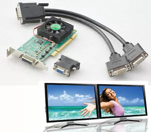 Pci Low Profile Graphics Card Matrox P650 Dual Head P65-Mddap64f 2x Monitors G24 - Picture 1 of 1