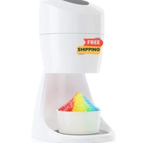 Shaved Ice Machine with 2 Reusable Plastic Ice Mold Cups,Non-slip Mat,120V,White - Picture 1 of 9