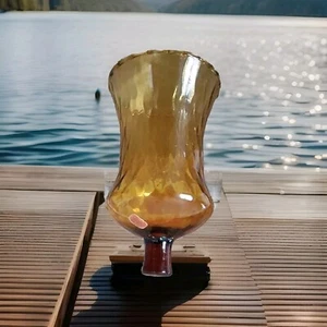 Home Interior Homco Amber Honeycomb Votive Peg Candle Holder 5" - Picture 1 of 4
