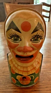 Vintage J Chein USA 1930er Blech Litho Mechanisch Clown Bank - Bild 1 von 6