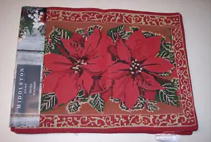 NWT Set of 4 Christmas Tapestry Placemats 18" X 14" in poinsetti motif - Picture 1 of 3