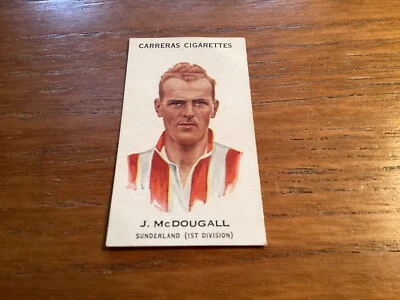 CARRERAS - FOOTBALLERS 1934.No 2- J McDougall- Sunderland -in VGC. - Image 1 of 2
