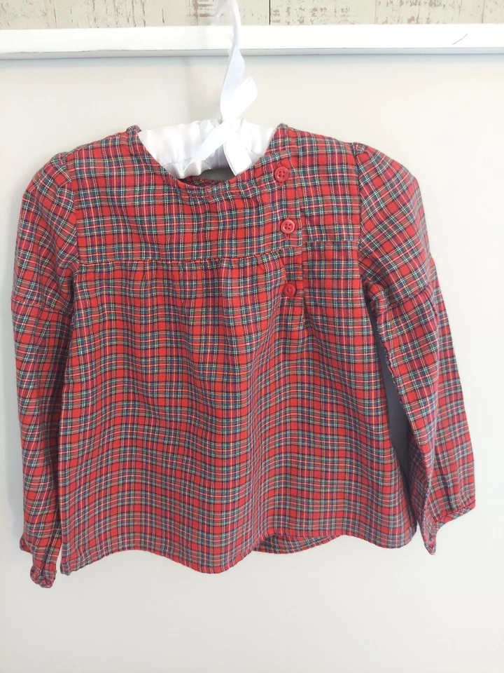 Блузка праздничная топ Babygap размер 4 T красная клетчатая - Изображение 1 из 1