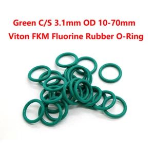 Green C/S 3.1mm OD 10mm-70mm Viton FKM Fluorine Rubber O-Ring Oil Seals Washer   - Picture 1 of 5