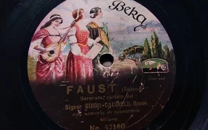 Guido Cacialli 78rpm Single 10-inch Beka Records #42160/42188 Faust Serenata - Imagen 1 de 6