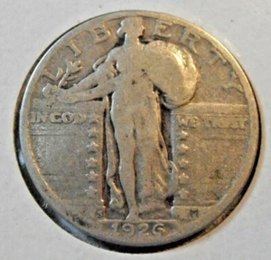 1926 S Standing Liberty Silver Quarter, Low Mintage, GOOD (26SLS1) - Picture 1 of 4