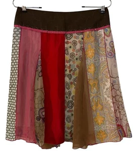 VTG Anthropologie Aquarius Silk Scarf Skirt Y2K Boho Whimsical Festival Floral 6 - Picture 1 of 9