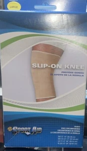 Sport Aid Slip On Knee Wrap Support Flexible Latex Free Large Beige 1ct - Picture 1 of 4