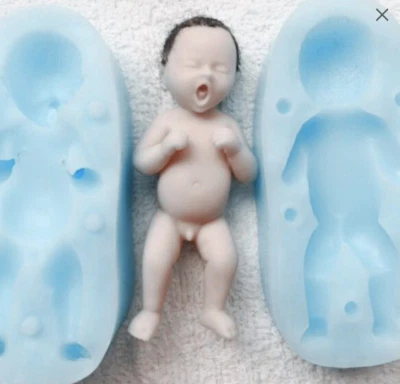 3D Sleeping Baby Silicone Soap Mold DIY Aromatic Plaster Craft Making Tools Hand - Image 1 of 3