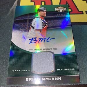 Topps Triple Threads Brian McCann Auto Jersey SSP Green /50 Braves All Star