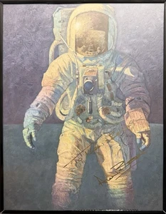 Stampa firmata ALAN BEAN 14X11 APOLLO 12 UOMO SULLA LUNA COA - Foto 1 di 2