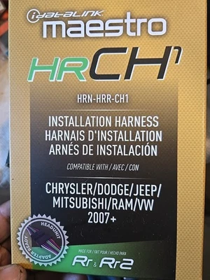 IDATALINK MAESTRO HRN-HRR-CH1/T-HARNESS SELECT VEHÍCULOS CHRYSLER *NUEVO* HRCH1 Foto 1 de 2