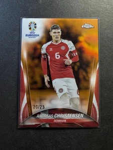 2024 Topps Chrome UEFA EURO /25 Andreas Christensen #141 Orange Refractor - Picture 1 of 2