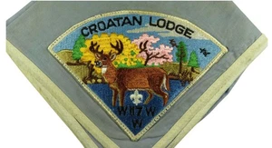 Croatan Lodge 117 East Carolina NC Neckerchief (STAINED) Flap WHT Bdr (TS1392) - Picture 1 of 2
