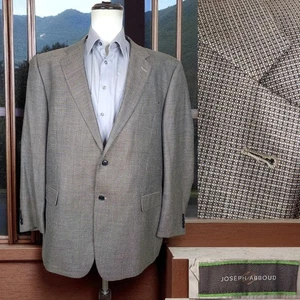 Joseph Abboud Jacket Blazer Mens 52L Gray Check Vintage Single Vented - Picture 1 of 10