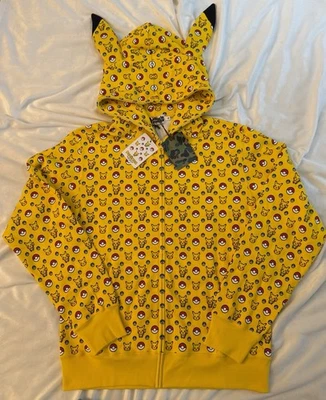 BAPE x Pokemon Sudadera con Capucha Cremallera Completa Amarilla Talla XL FW20 RARA Auténtica Garantizada Foto 1 de 4