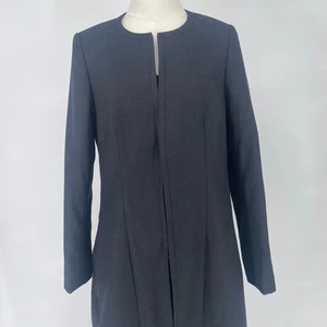 Yaly Couture maßgeschneiderter eleganter Mantel Damen Medium Wolle Kaschmir schwarz kragenlos Staubtuch - Bild 1 von 13