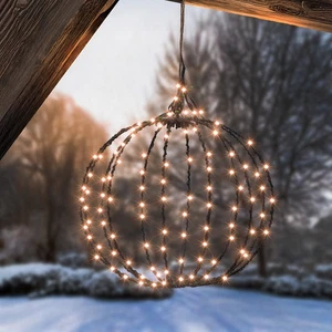 esotec Solar Weihnachtskugel D=30cm, 210 LEDs bernsteinfarben 103419 - Bild 1 von 10