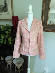 Blazer donna Doncaster 4 ganci e occhielli chiusura rosa panna jacquard testurizzato - Foto 1 di 11