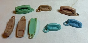 Vintage 1960'S Telephone Charms - Trimline - Brown, Green, Blue - Picture 1 of 2