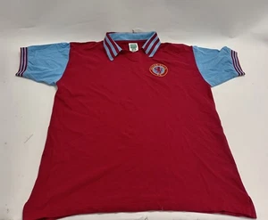 Aston Villa Retro Shirt XL Score Draw Official AVFC Claret Blue Cotton - Picture 1 of 9