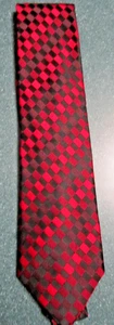 Sean Jean Mens Tie 100% Silk Striking Red/Black Pattern - Bild 1 von 2