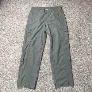 Columbia PFG Cargo Pants Women’s Large Ripstop Green Waist Belt Loops Fishing - Picture 1 of 10