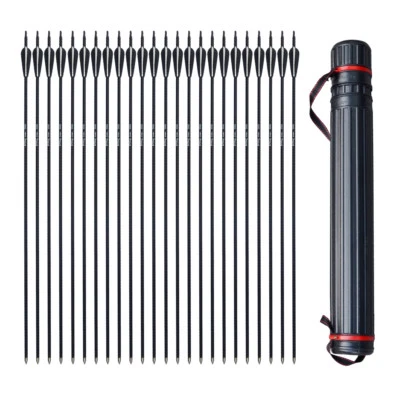 31" Archery Fiberglass Arrows Practicing Hunting Recurve Compound Bow Quiver - Image 1 of 4