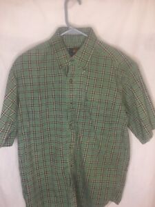 Route 66 Shirt Mens S Green Plaid Short Sleeve Button Up Vintage 90s #777