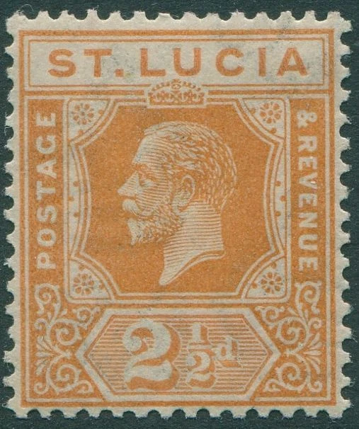 St Lucia 1912 SG97 2½d orange KGV MLH - Изображение 1 из 1
