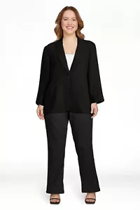 Time And Tru Black Linen Blend Button Front Blazer Women's Plus Size XXL (20) - Picture 1 of 10