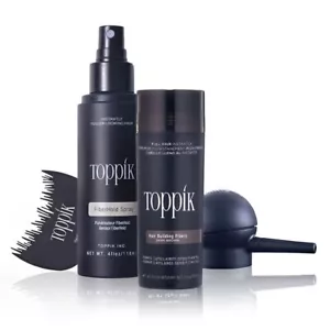 Toppik Hair Building Fibers with Holding Spray-Applicator- Comb (BLACK, 27.5g) - Picture 1 of 7