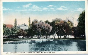 10th Street Park View Across The Lake Wilmington Delaware Postcard - Picture 1 of 2