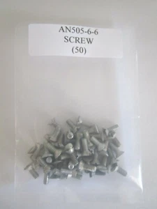 AN505-6-6 Flat Countersunk Screw 6-32 x 3/8 Slotted Steel - Lot of 50 - Picture 1 of 4