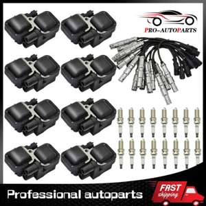 8 Ignition Coil +16 Spark Plugs + Wires For Mercedes-Benz CLK ML E320 E430 UF359 - Picture 1 of 13